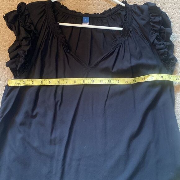 OLD NAVY Black Ruffled Women's Top Size Large. - Picture 6 of 7